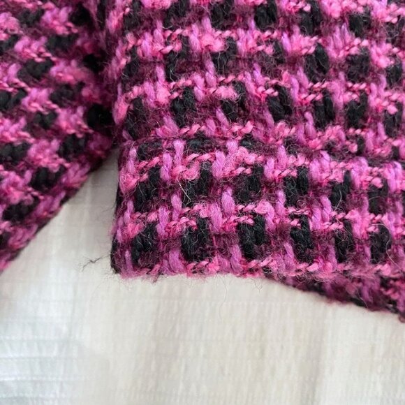 NWT ZARA PURPLE PINK BLACK TWEED CROPPED JACKET - S - Picture 8 of 10